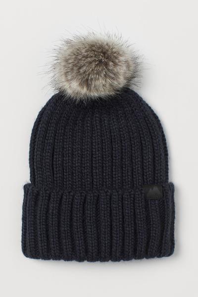 

Вязаная шапка H&M 134/152 (53-55) Темно-синий