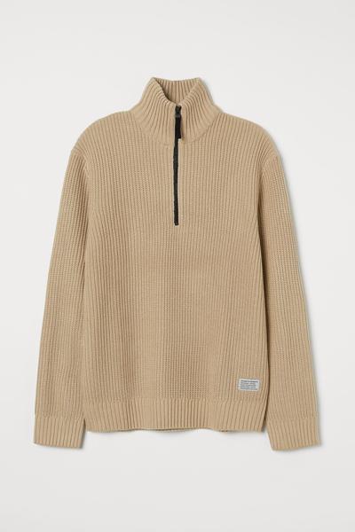 

Джемпер с молнией H&M M (175/100А) Бежевый