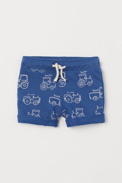 

Шорты из футера H&M 92 (90/50) Синий/Тракторы