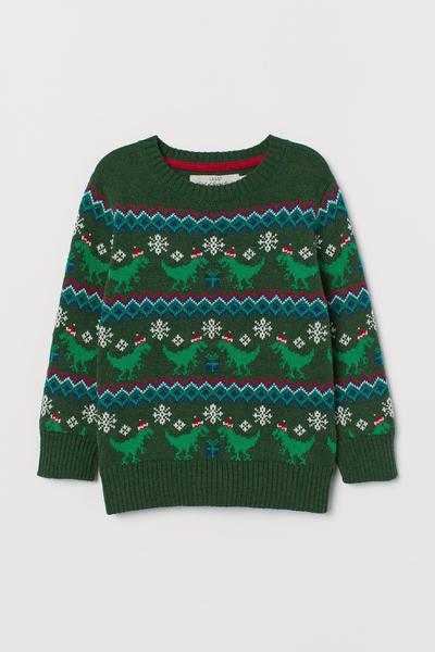 

Жаккардовый джемпер H&M 110/116 (120/60) Темно-зеленый/Динозавры