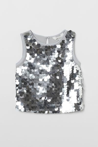 

Топ с пайетками H&M 158 (160/80) Светло-серый