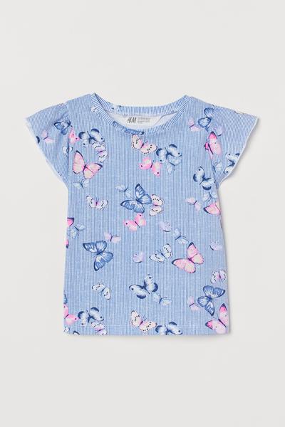 

Трикотажный топ H&M 122/128 (130/64) Синий/Бабочки