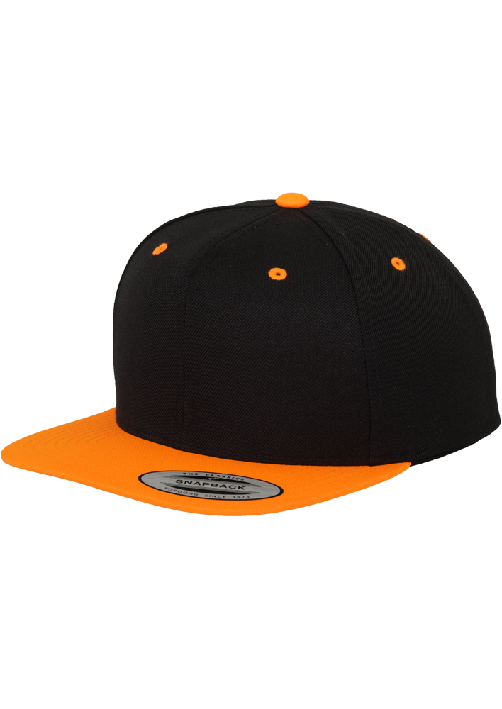 

Кепка Classic Snapback Flexfit универсальная черно-оранжевая One Size