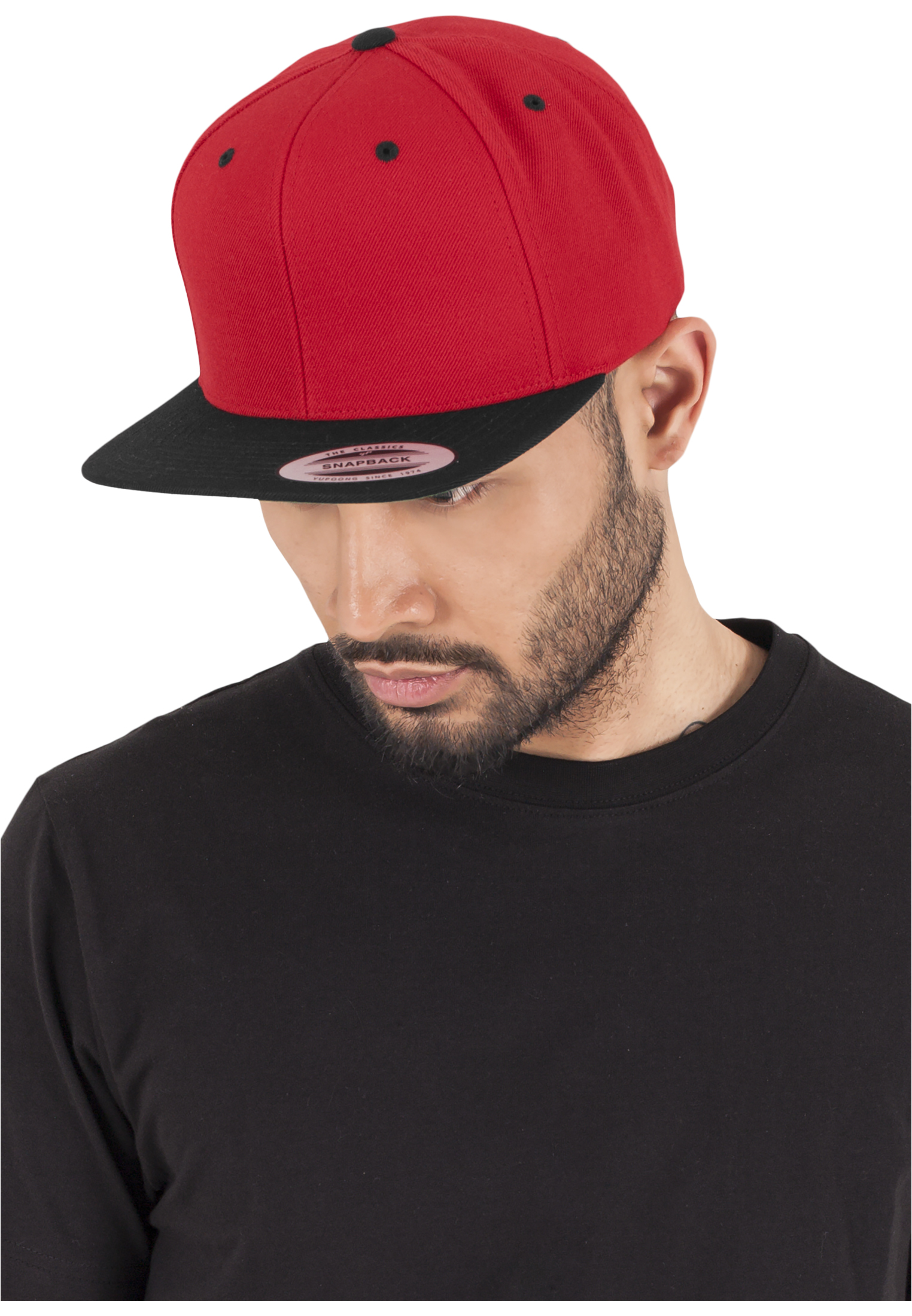 

Кепка Classic Snapback Flexfit универсальная красно-черная One Size