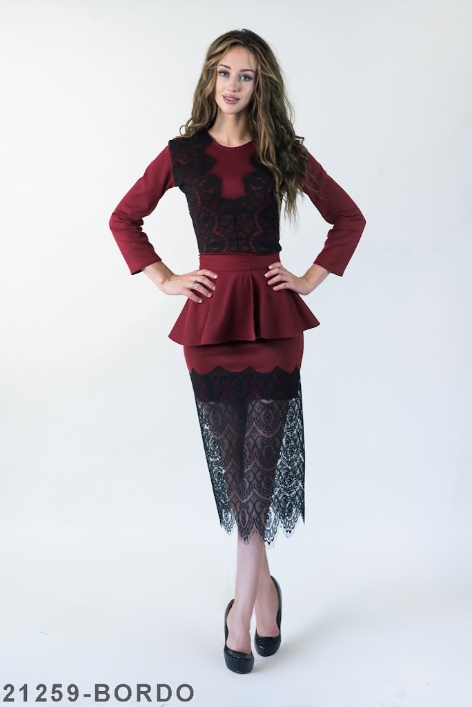 

Женское платье Подіум Lotta 21259-BORDO  Бордовый, Женское платье Подіум Lotta 21259-BORDO XL Бордовый