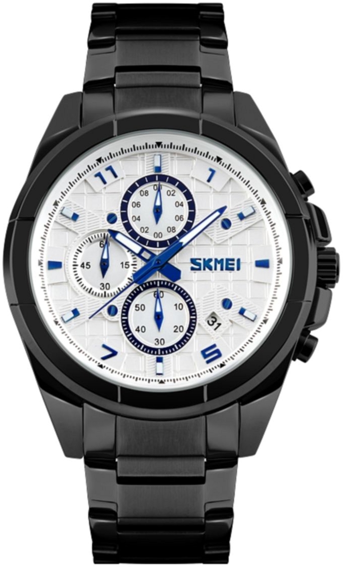 

Мужские часы Skmei 9109 Black White Dail BOX