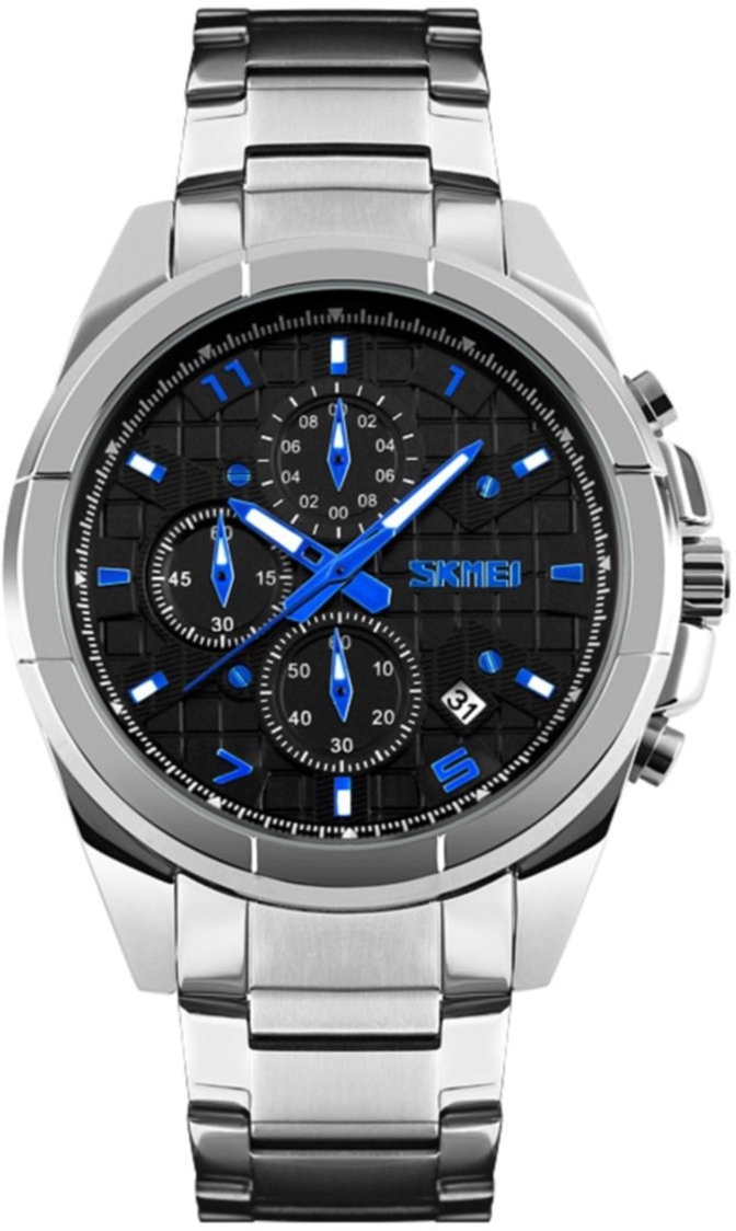 

Мужские часы Skmei 9109 Silver Black Dail BOX
