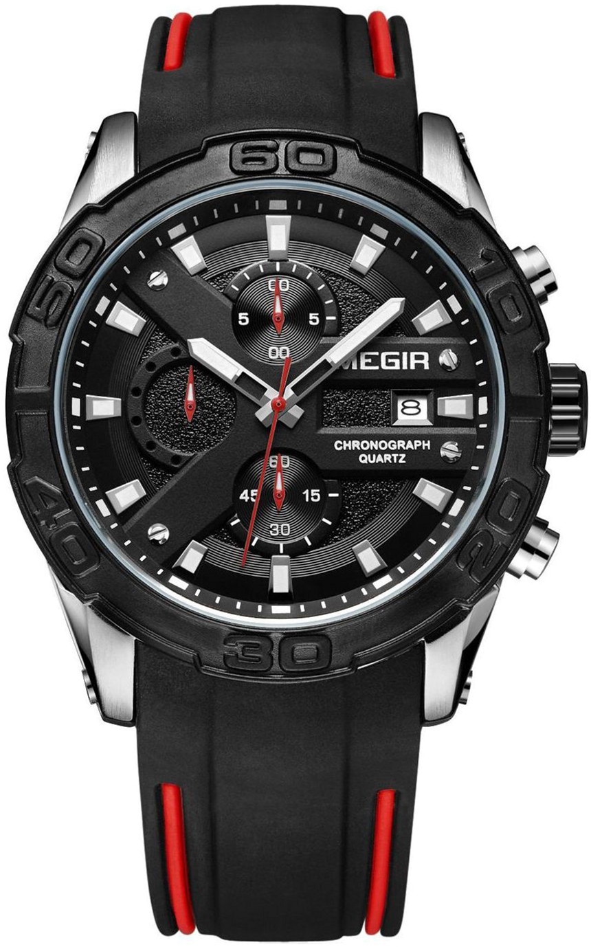 

Мужские часы Megir Silver Black MG2055 (MN2055GS-BK-1)