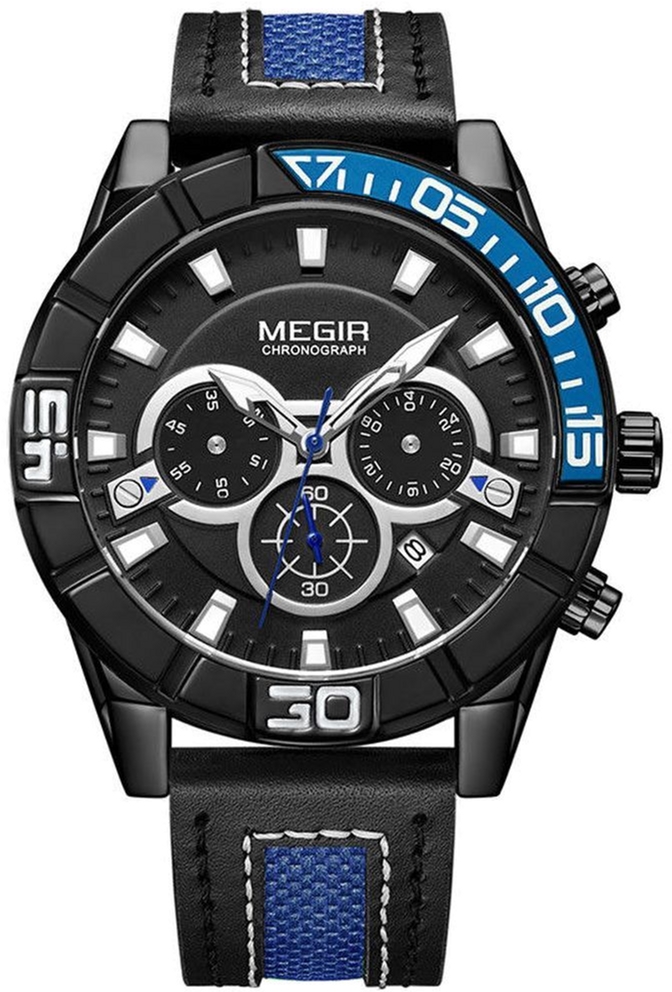 

Мужские часы Megir Blue Black MG2066 (ML2066G-BK-1)