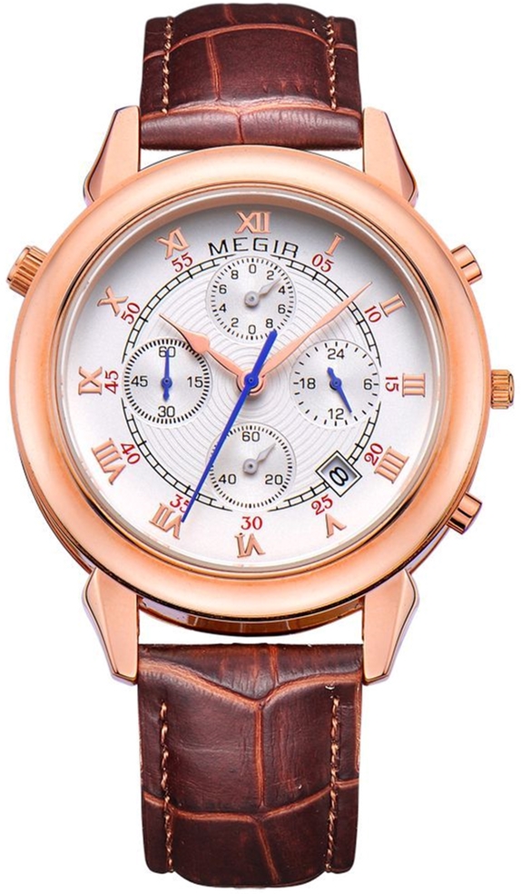 

Мужские часы Megir Gold Silver Brown MG2013 (ML2013GBN-7N0)