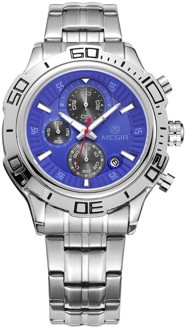 

Мужские часы Megir Silver Blue Silver MG2019 SS (MS2019G-2)