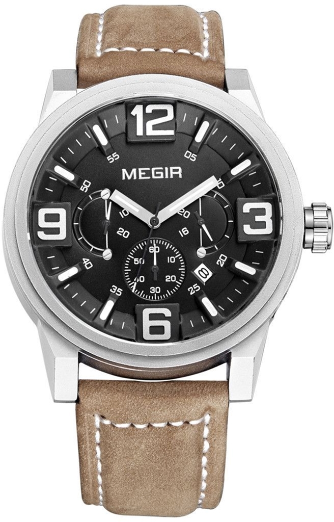 

Мужские часы Megir Silver Black Brown MG3010 (ML3010GBN-1)