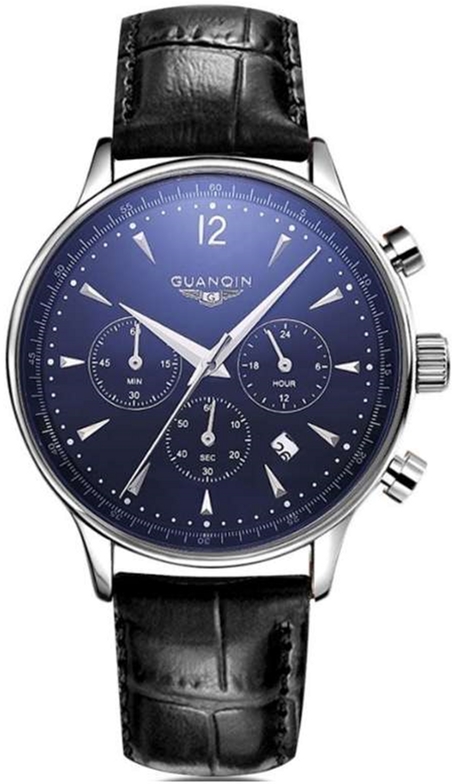 

Мужские часы Guanqin Silver-Blue-Black GQ001 CL