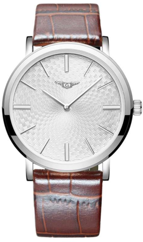

Мужские часы Guanqin Silver-Silver-Brown GS19026 CL