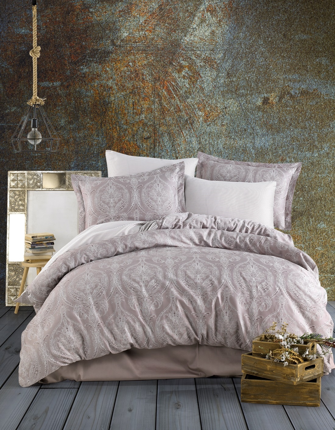 

Комплект постельного белья Zugo Home сатин Jacquard brown семейный коричневый (ts-01843)