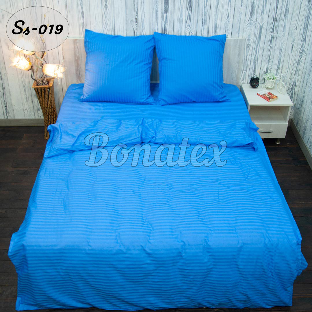 

Комплект постільної білизни BonaVita двоспальний Сатин-страйп Sky-blue 180х215 (641-0019)