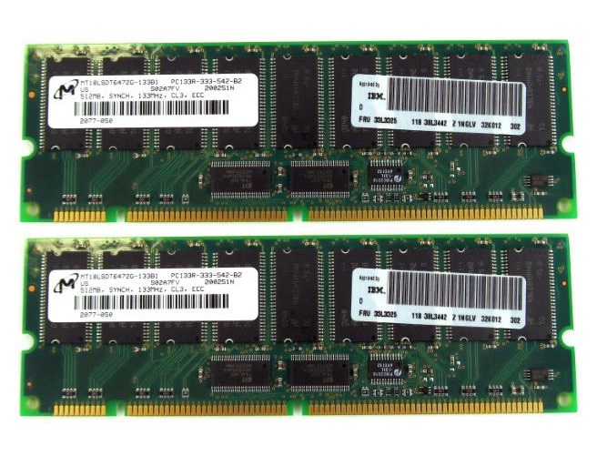 

Оперативная память IBM SD-RAM 1GB-Kit 2x512MB/PC133R/ECC/CL3 (10K0023) Новое