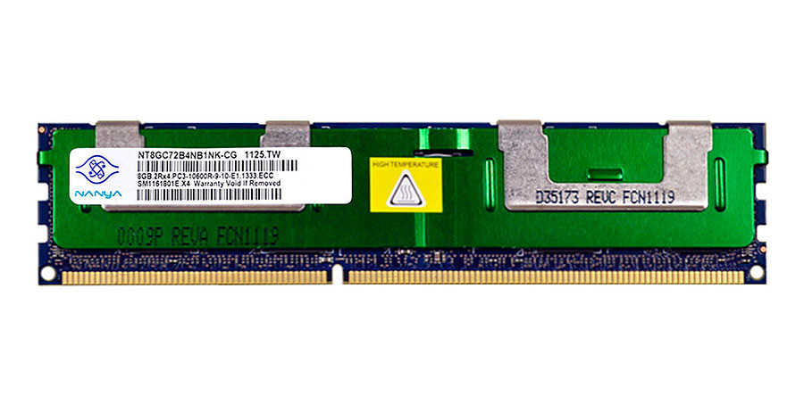 

Оперативная память Nanya DDR3-RAM 8GB PC3-10600R ECC 2R (NT8GC72B4NB1NK-CG) Новое