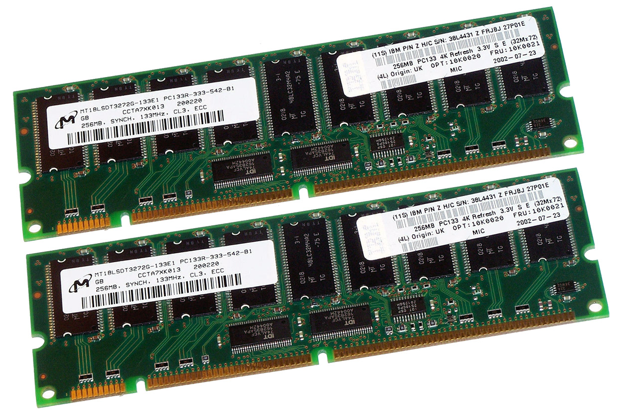 

Оперативная память IBM SD-RAM 512MB Kit 2x256MB/PC133R/ECC/CL3 (10K0021) Новое