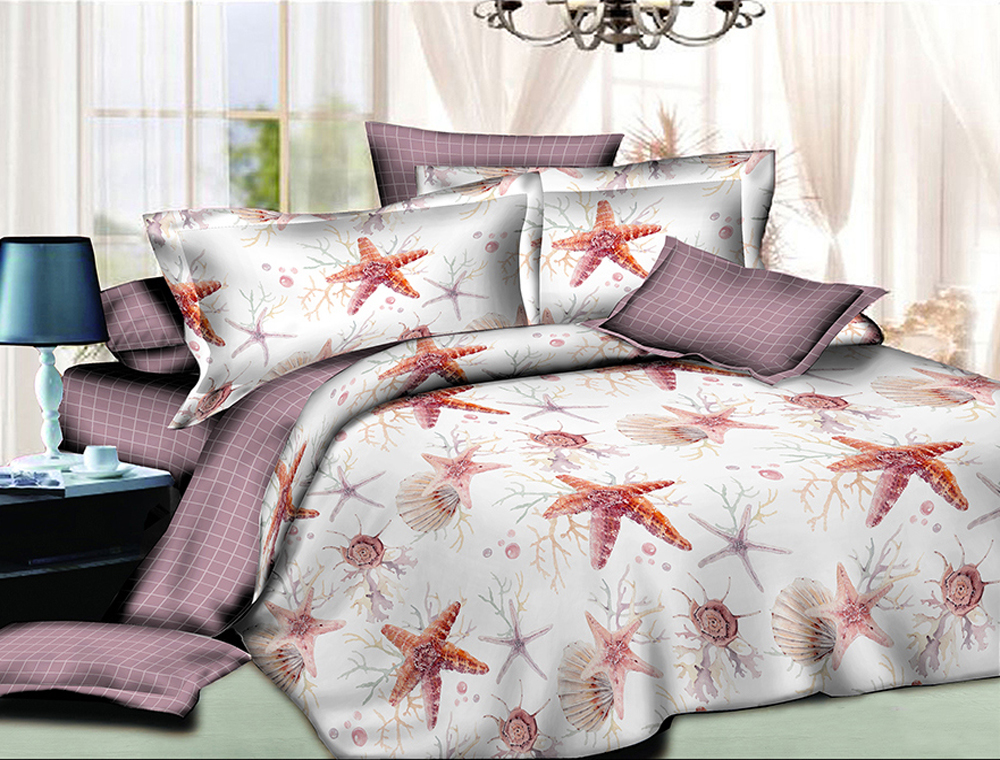 

Семейный набор хлопкового постельного белья из Ранфорса №182816AB Черешенка 2 х 150х220 см