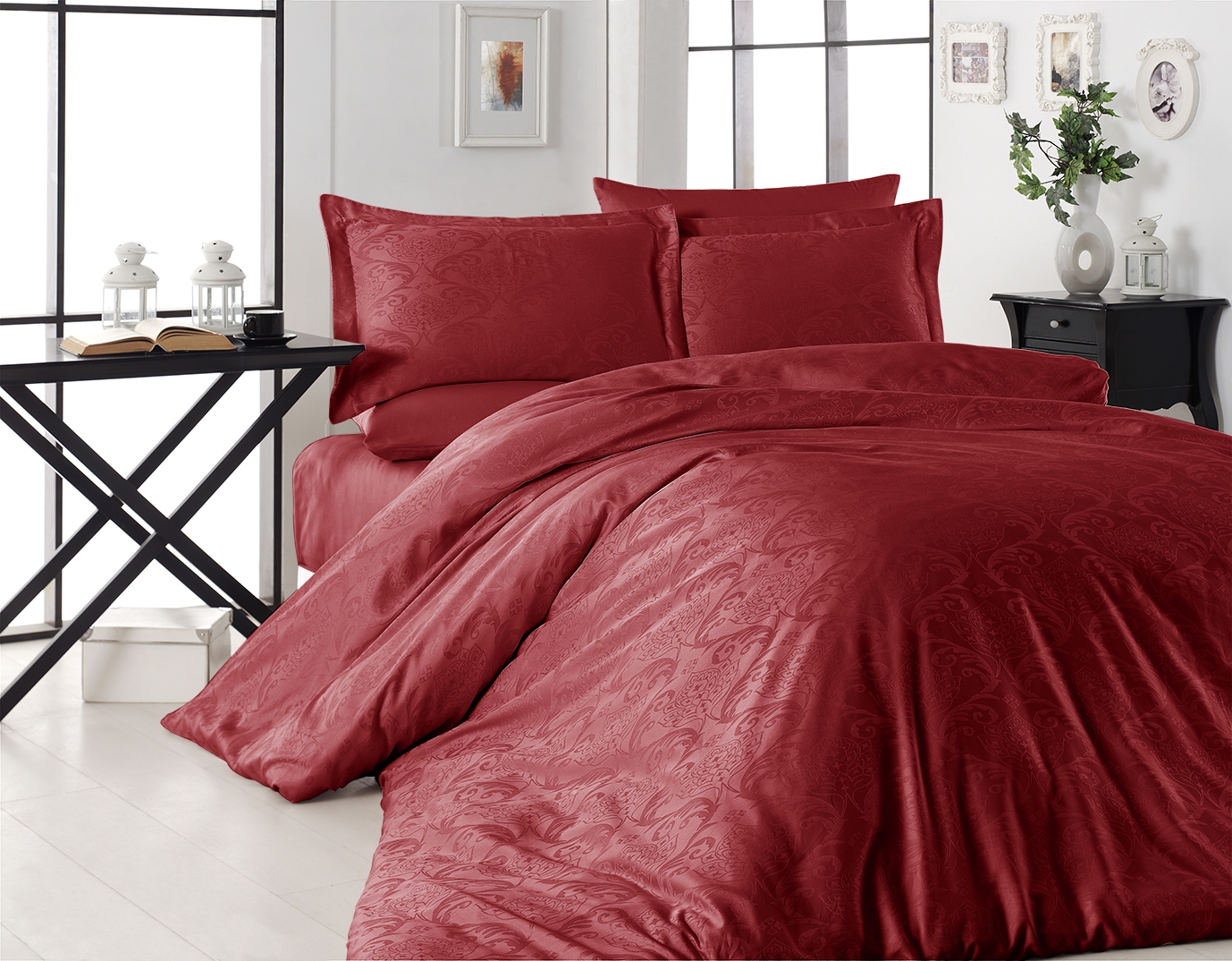 

Комплект постельного белья First Choice Сатин Жаккард 200х220 "Trudy Kirmizi"
