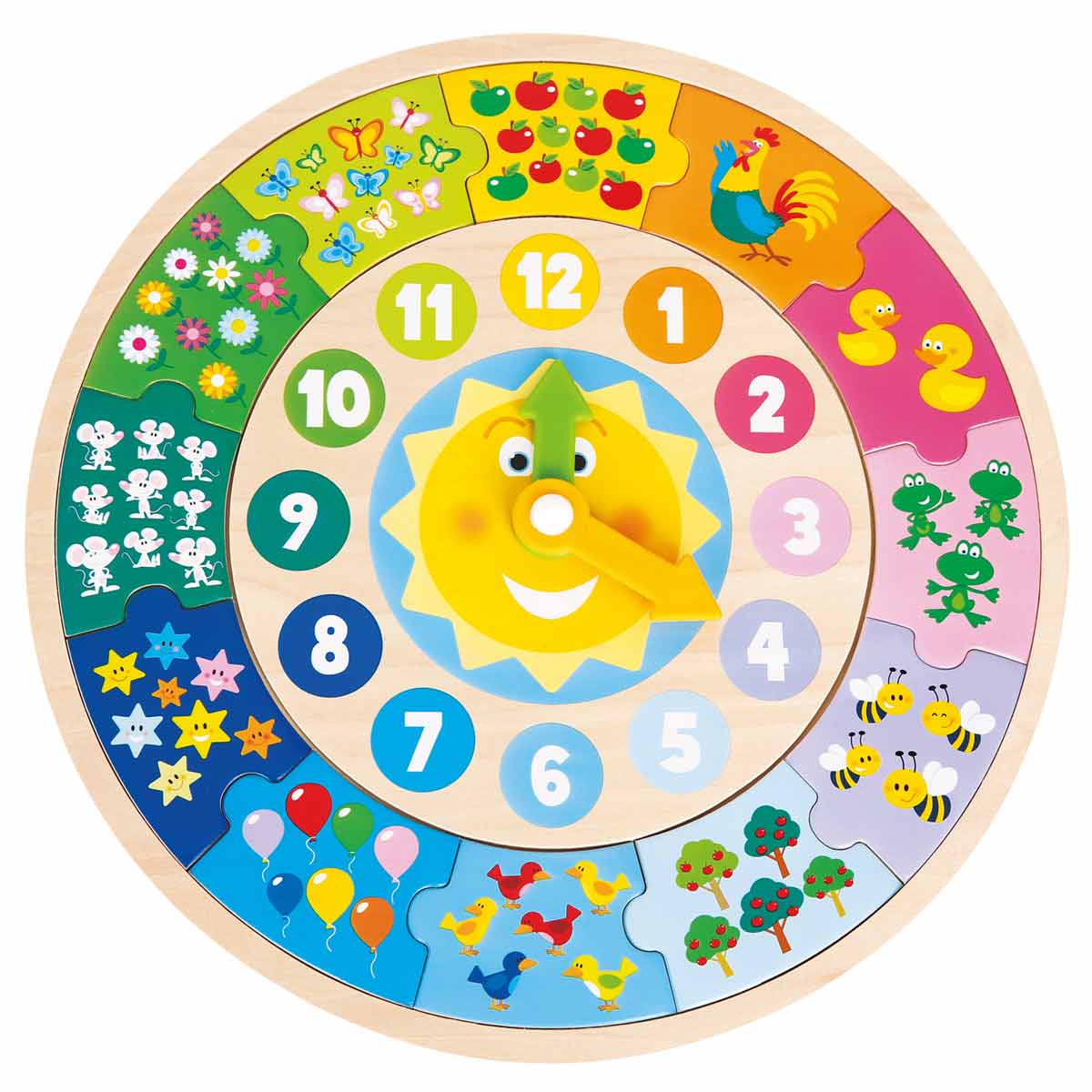 

Детский пазл New Classic Toys Часы деревянные 18,4×18,4 см (18253)