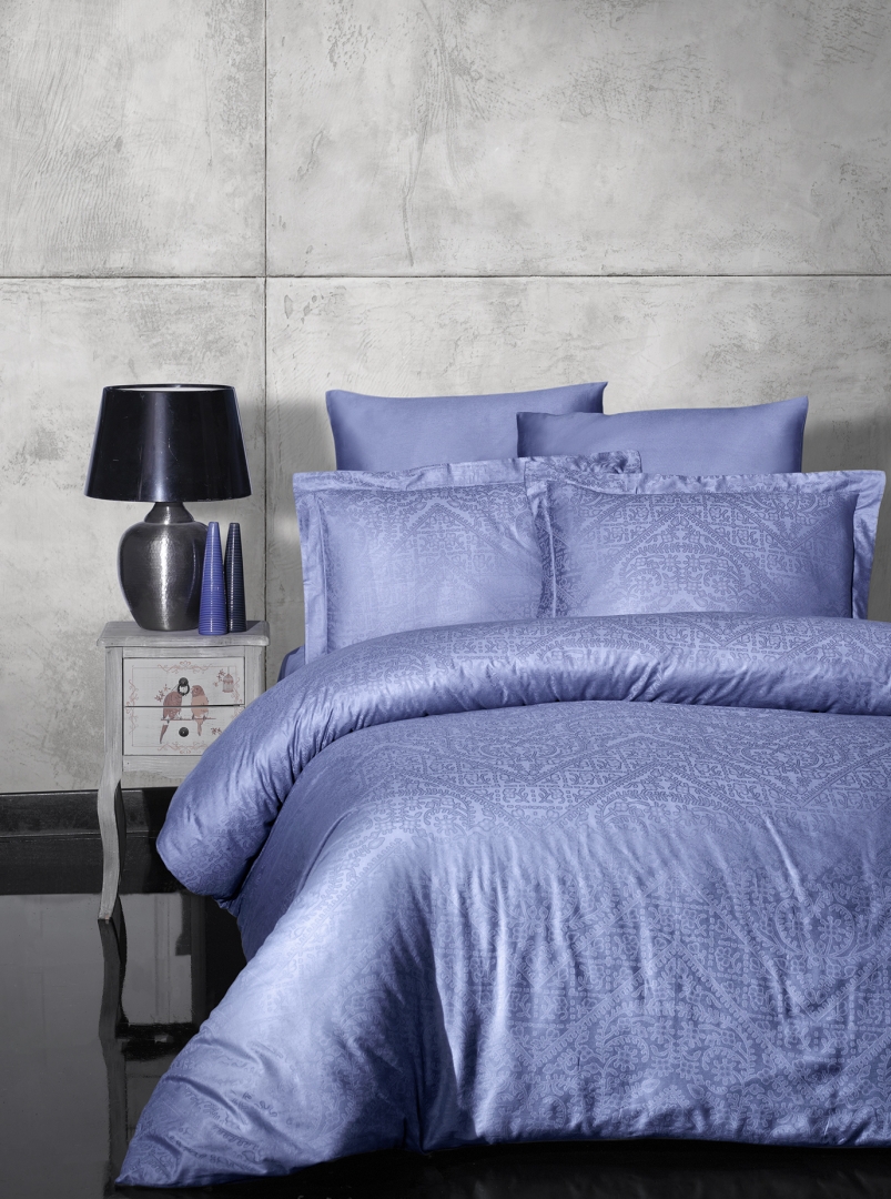 

Комплект постельного белья First Choice Сатин Жаккард 200х220 "Siray Indigo"