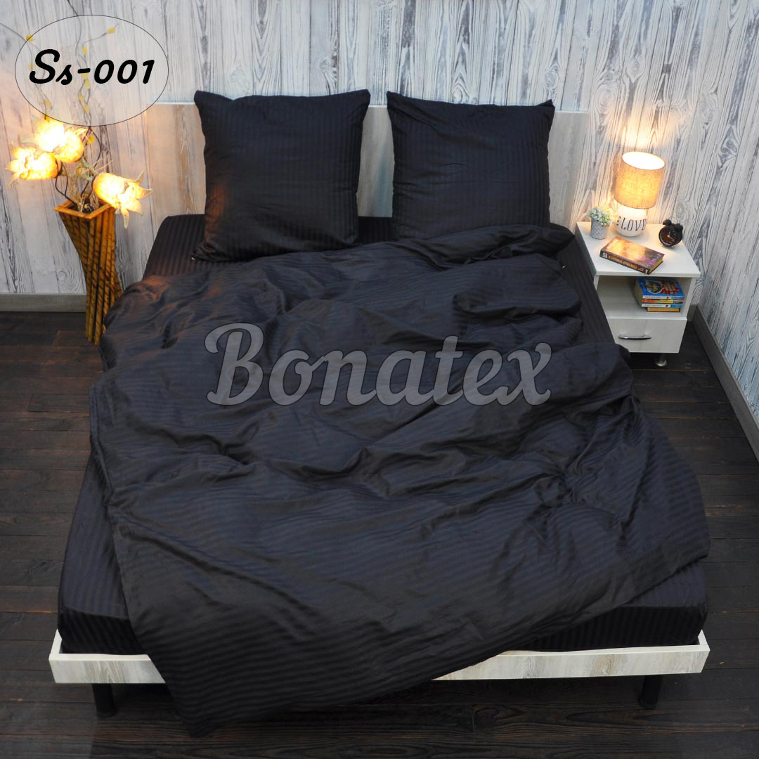 

Комплект постільної білизни BonaVita євро Сатин-страйп Black 200х215 (651-0001)