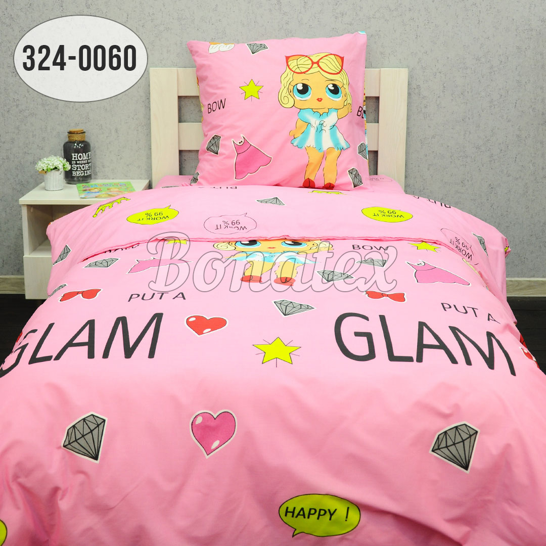 

Дитячий півтораспальний комплект постільної білизни BonaVita бязь Лялька ЛОЛ 150х215 (324-0060)