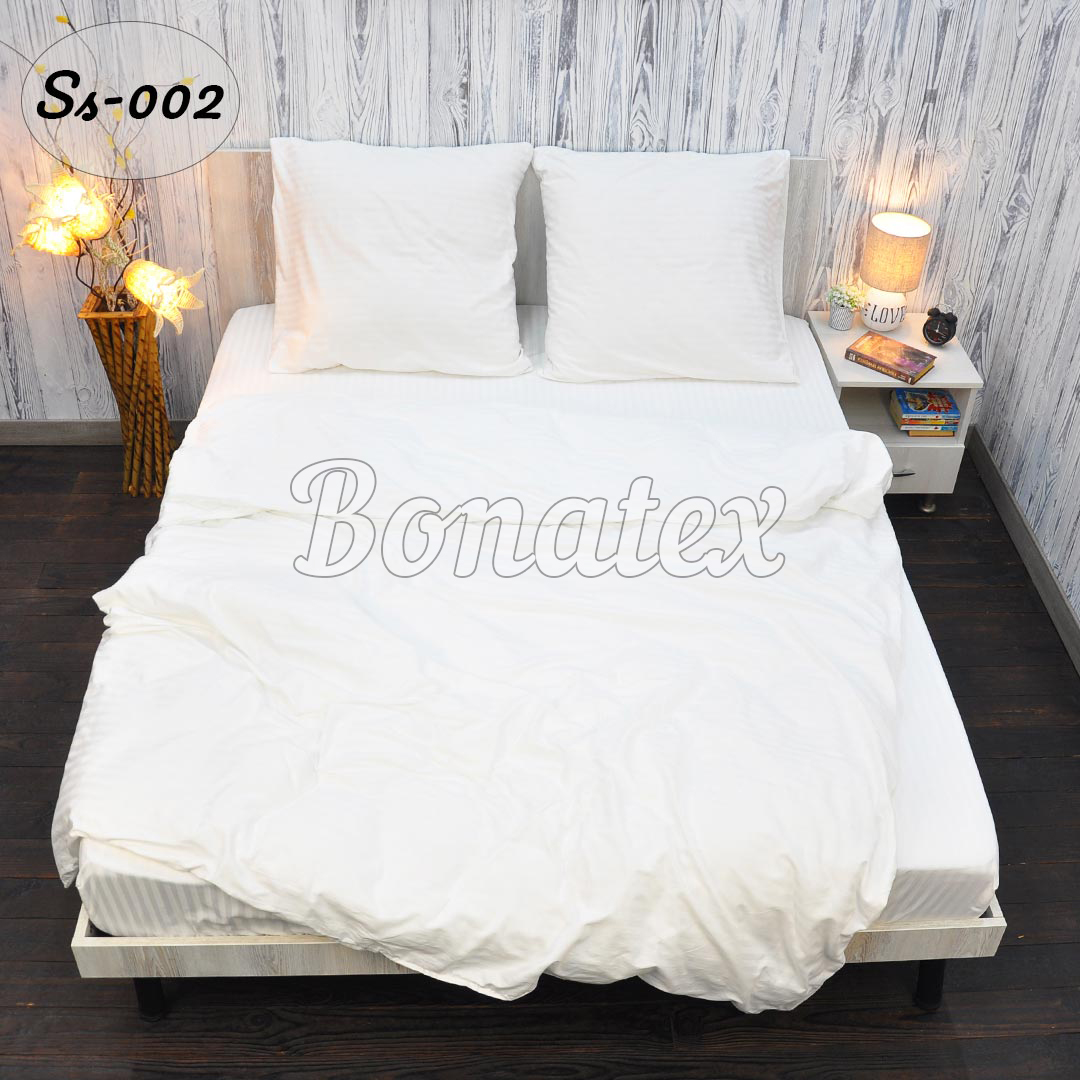

Комплект постільної білизни BonaVita двоспальний Сатин-страйп White 180х215 (641-0002)