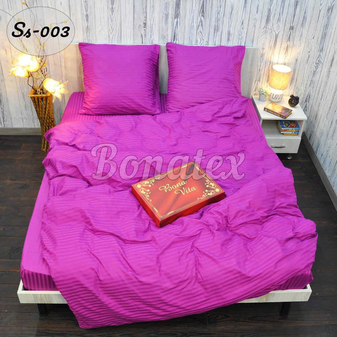 

Комплект постільної білизни BonaVita євро Сатин-страйп Raspberry200х215 (651-0003)