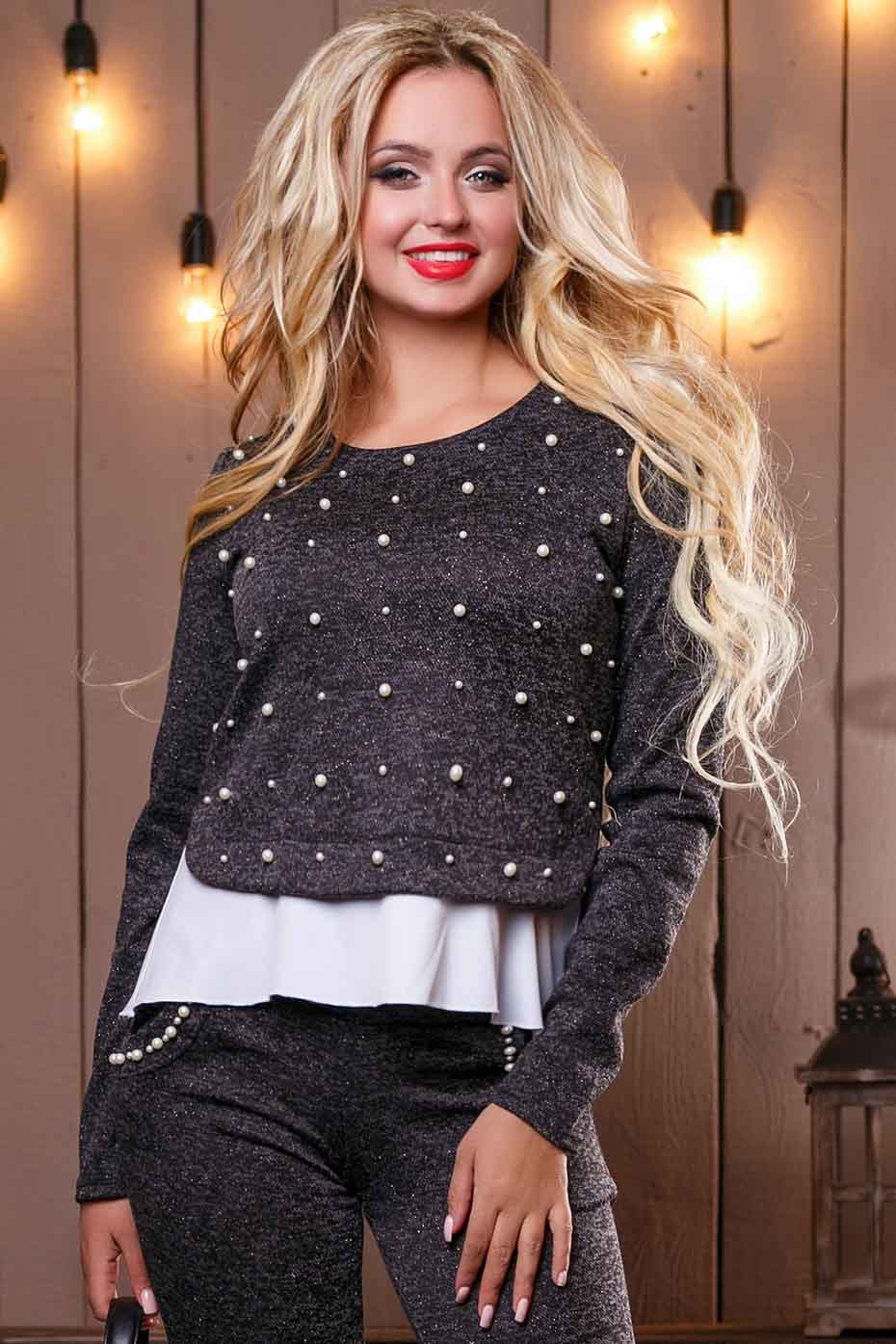 

Свитшот-кофта 920-2.2501 Seventeen  черный меланж, Свитшот-кофта 920-2.2501 Seventeen XL черный меланж