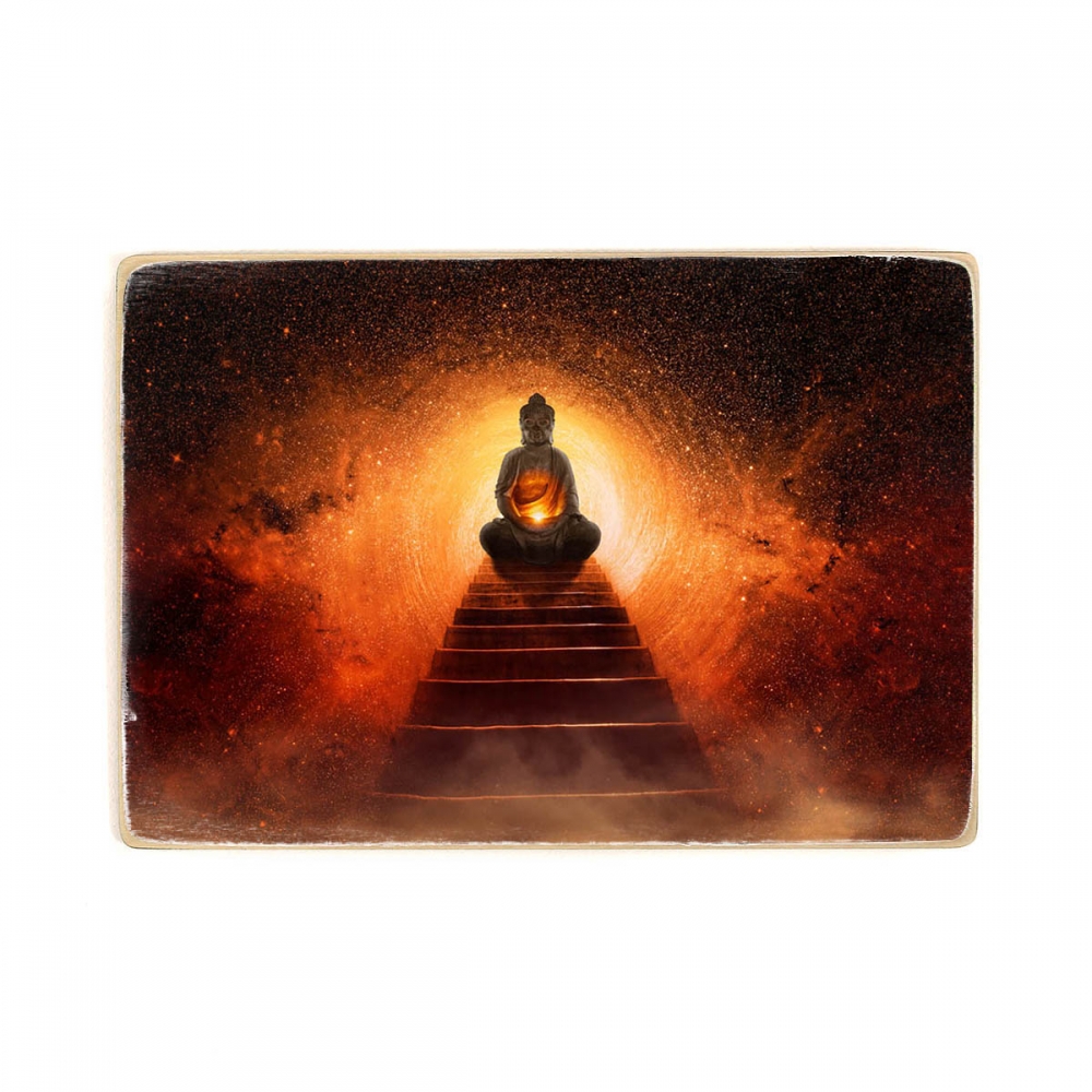 

Деревянный постер Йога и медитация Buddha At The End Of The Stairs А1