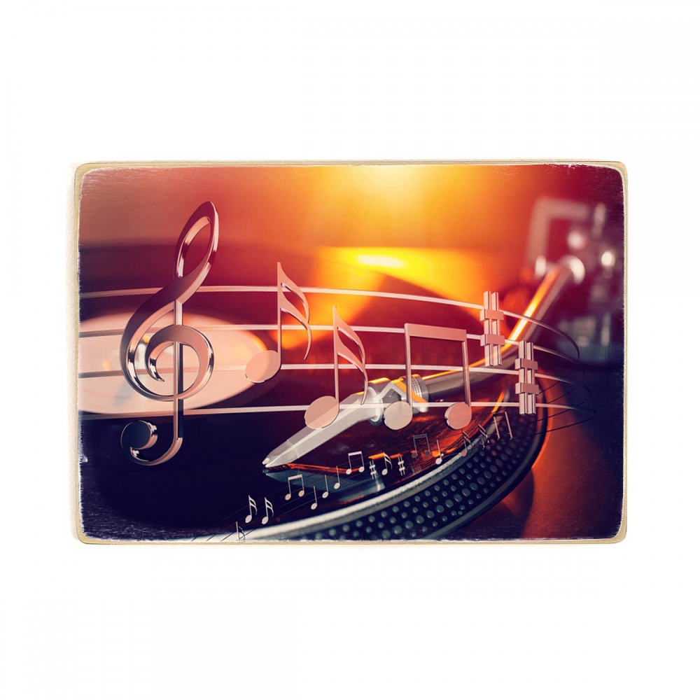 

Деревянный постер Музыка Music On Records А2