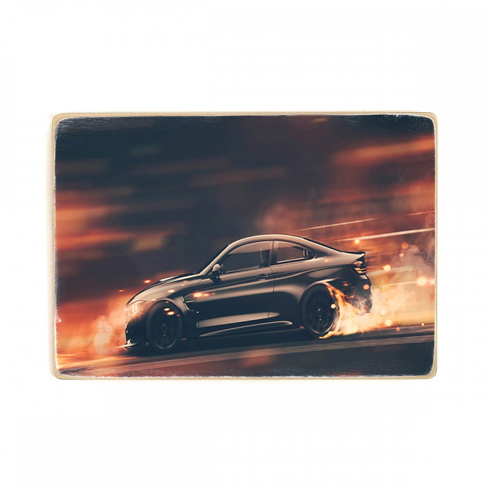 

Деревянный постер Автомобили High Speed Black Sports Car А2