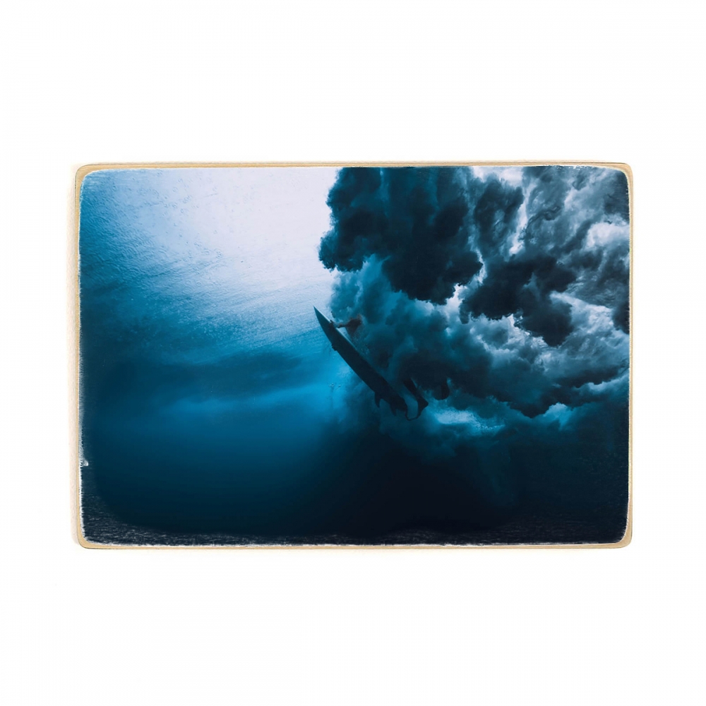 

Деревянный постер Природа Surfer Man With Surfboard Dive Underwater А1
