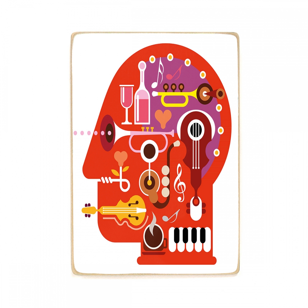 

Деревянный постер Музыка Abstract Music Head А2