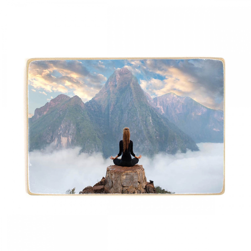 

Деревянный постер Йога и медитация Yoga On The Mountain А1