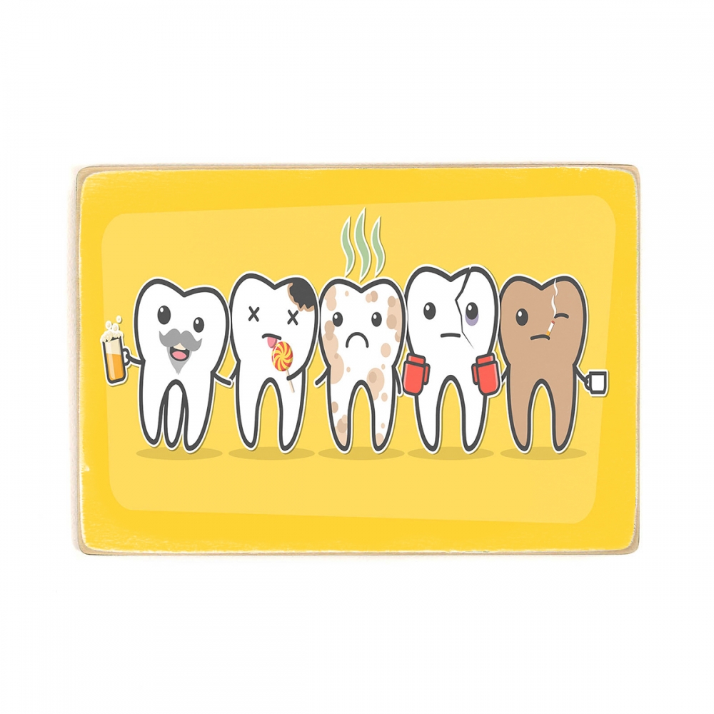 

Деревянный постер Стоматология Bad Teeth Company А1