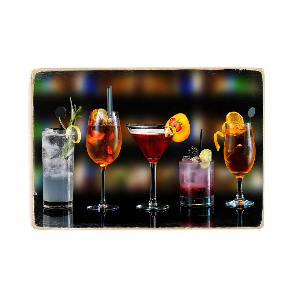 

Деревянный постер Для кухни Выбор коктейлей мартини spritz брамбл джин тоник бар А2