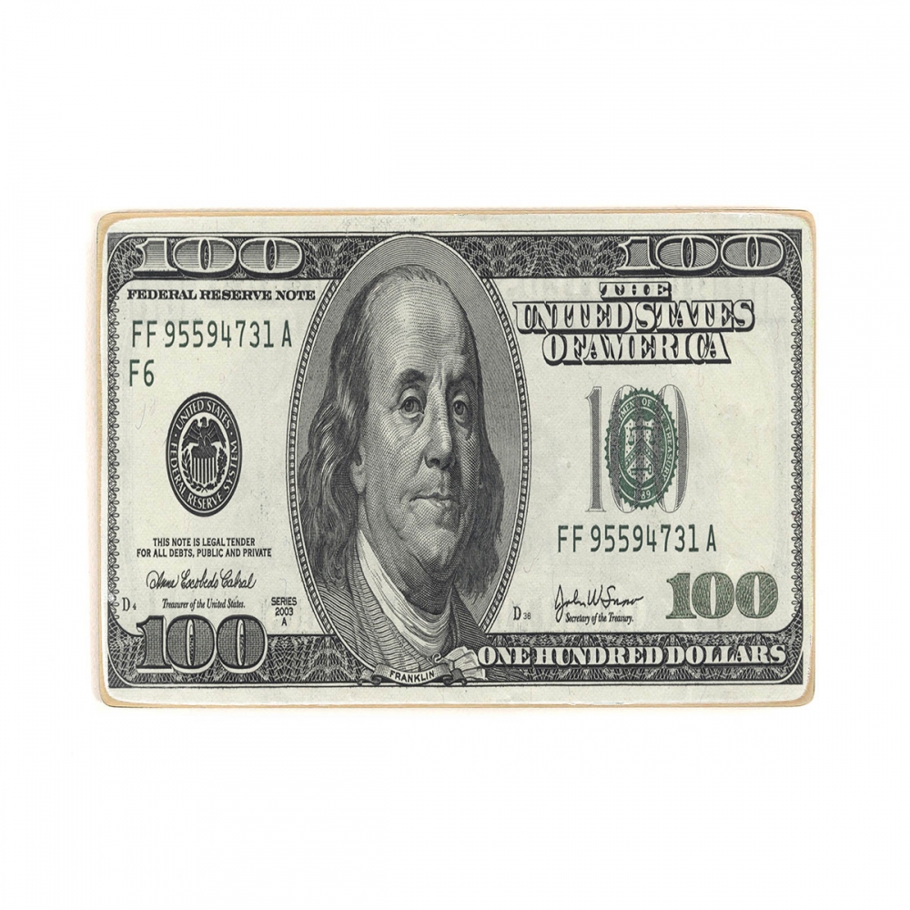 

Деревянный постер Деньги 100$ USA Standard А2