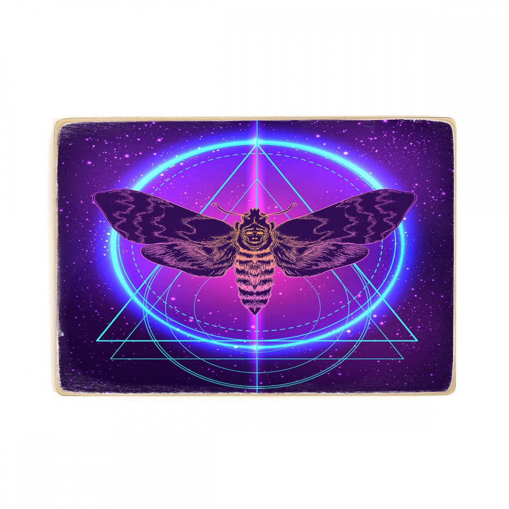 

Деревянный постер Psy Art Moth Over Mandala А2