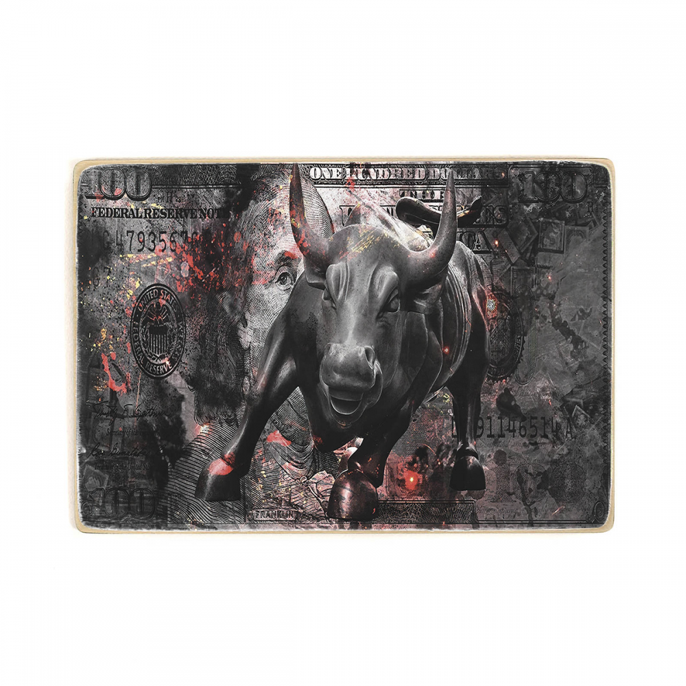 

Деревянный постер Деньги 100$ Bull А2
