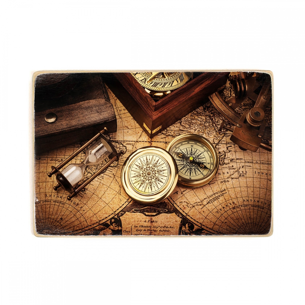 

Деревянный постер Путешествия Old compass on vintage map А1