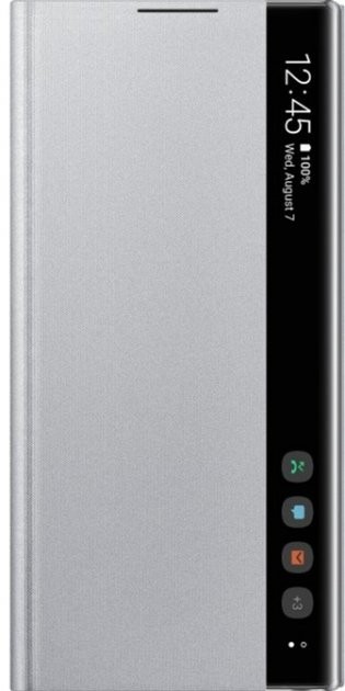 

Оригинальный защитный смарт Чехол-книжка Clear View Cover (S-view Flip) для Samsung Galaxy Note 10 (N970) Silver (EF-ZN970CSEGRU)
