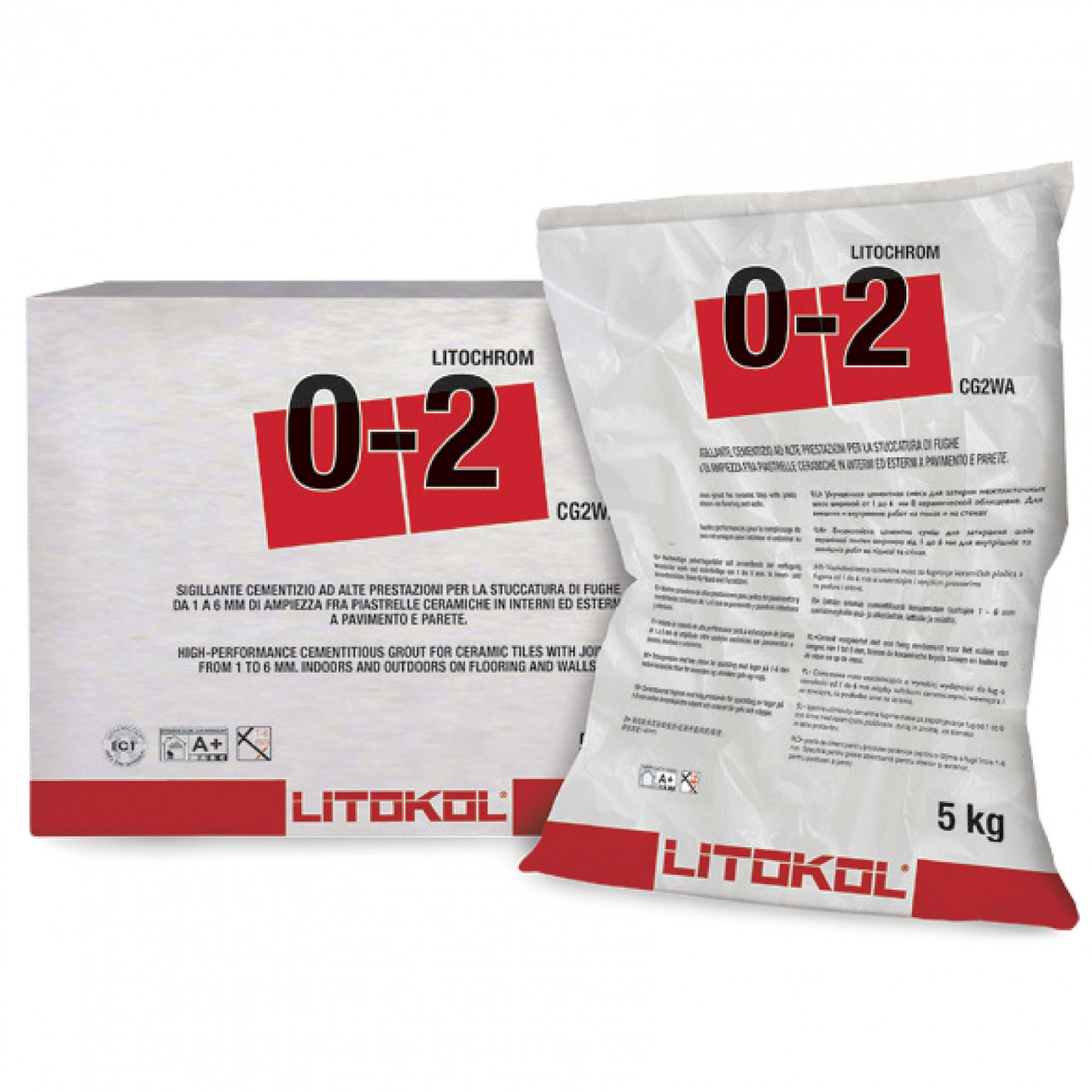 

Цементная затирка для швов шириной от 1 до 6 мм LITOCHROM 1-6, 5 кг, CG2