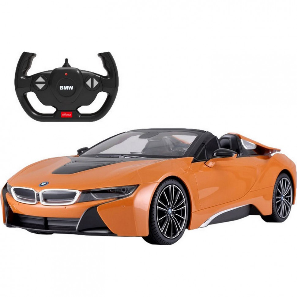 

Машинка на пульте управления BMW i8 Roadster Rastar 95560(Orange) оранжевый, 1:14
