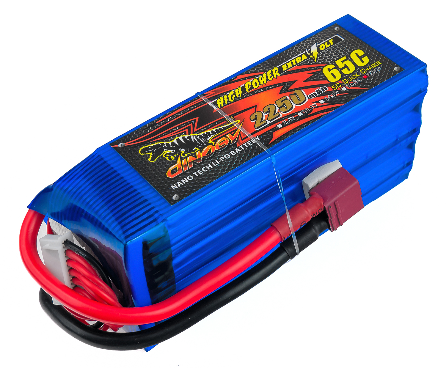 

Аккумулятор LiPo Dinogy 2250mAh 22.2V 6S 65C 47x35x106мм T-Plug