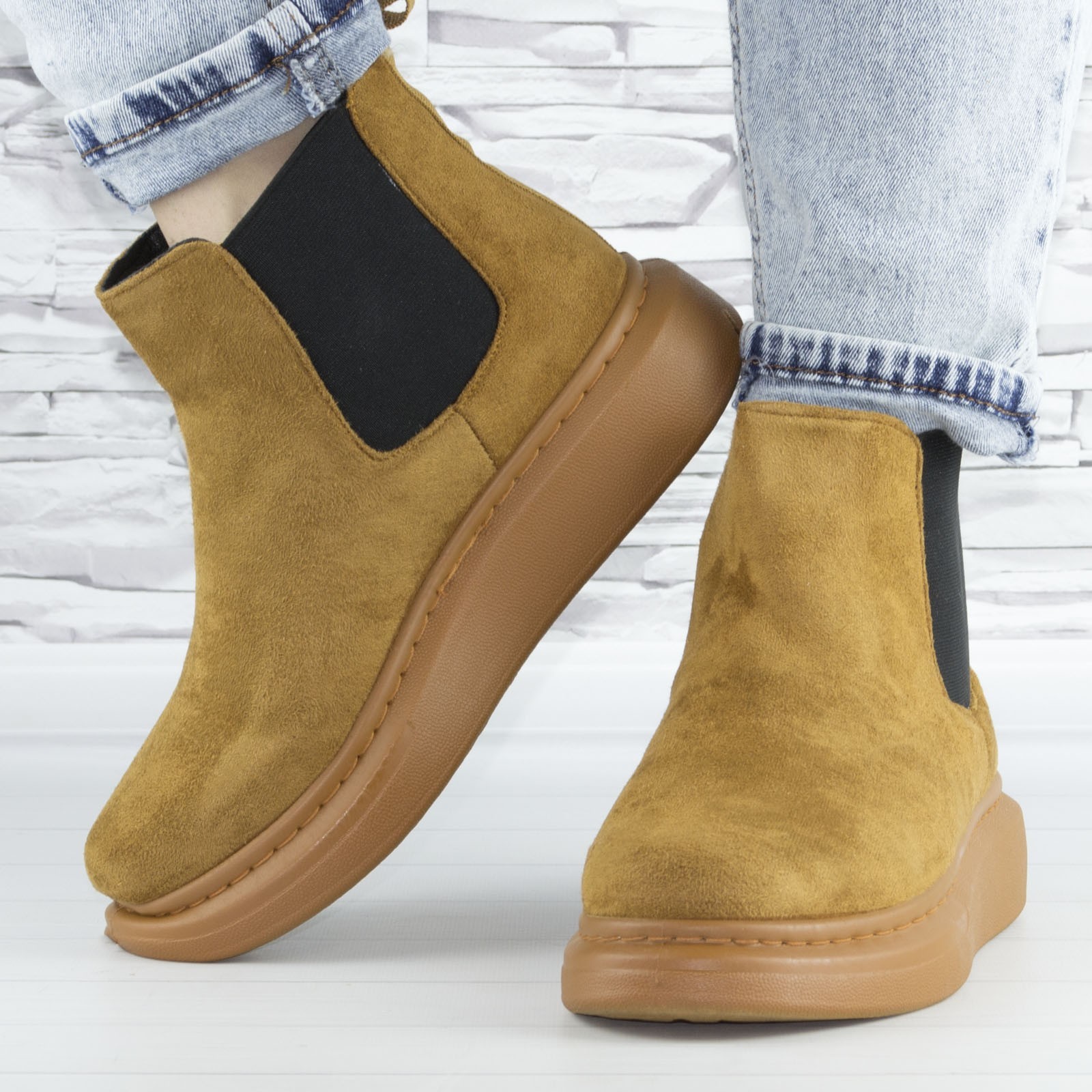 

Челси женские Violeta 171-11 camel коричневые эко замша на меху 40р (25,5 см) b-532