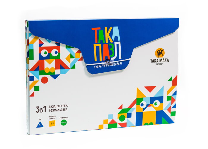 

Настольная игра ТАКА МАКА Така Пазл 3 в 1 Песик (синій) (укр.) (60209-UA)